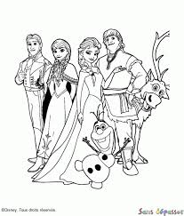 La reine des neiges (frozen). Coloriage La Reine Des Neiges Et Ses Amis Sans Depasser