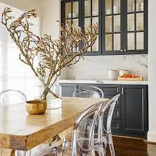 Vintage 1960s colonial revival living room chairs with a bit of a wingback silhouette. Maple Wood Dining Table Design Ideas