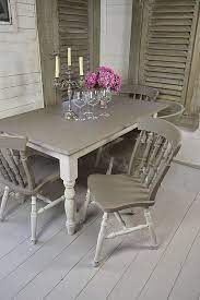 The dining table is where you will share food, conversations and laughter, particularly during holidays. Grey White Shabby Chic Dining Table With 4 Chairs Artwork Shabby Chic Kitchen Table Shabby Chic Dining Shabby Chic Dining Room