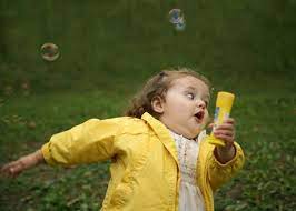 Bubbles Are Chasing Me Running Memes Little Girl Running Meme Fitbit Steps