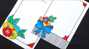 Our beautiful background for this custom casket panel offers your submitted photo set our watercolor lavender roses and floral top and bottom border. Handmade Border Designs For Project Novocom Top