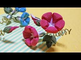 つまみ細工 どこから見ても朝顔part2 リアルな朝顔を作る アサガオの作り方 kanzashi flower vol 28 youtube フラワークラフト 手作りファブリックフラワー 手作りジャーナル