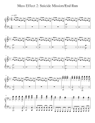 Mass Effect 2 Suicide Mission End Run Sheet Music For Piano Solo Musescore Com