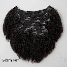 100 human virgin hair extensions clipin for kinky 4c hair