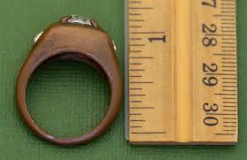 Vintage Copper Gemstone Ring Size 10, K28