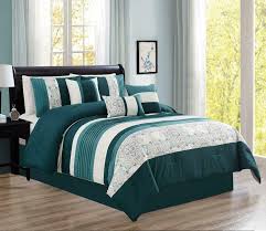 This set comprises a waverly eastern myth radish 4 piece comforter set patterned 4 piece comforter set for king size bed. King Size Bedding Comforter Sets Bed In A Bag 7pcs Microfiber Bedding Sets Teal Ebay
