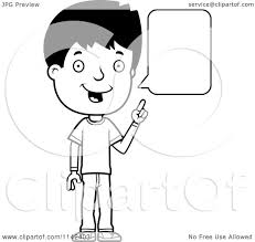 Teenage girl drawing at getdrawings. Cartoon Clipart Of A Black And White Adolescent Teenage Boy Talking Vector Outlined Coloring Page By Cory Thoman 1142403