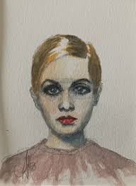 Twiggy, original A5 watercolour