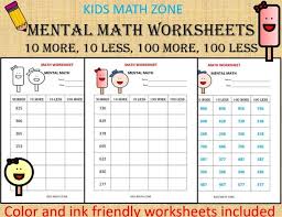 These printable 1st grade math worksheets help students master basic math skills. Mental Math 10 Math Worksheets Pdf Kindergarten Year 1 Etsy