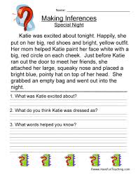 2nd and 3rd grade reading comprehension passages in 2 formats: Second Grade Reading Worksheets Have Fun Teaching Inferences Worksheet 500x648 Solving Second Grade Reading Worksheets Worksheets Kindergarten Materials 7th Grade Math Packet Solving Inequalities Calculator With Graph Test Template For Teachers Challenging