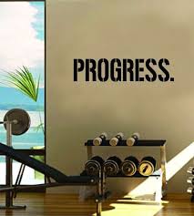 Progress Crossfit Gym Fitness Quote Weights Health Design Decal Sticker Wall Vinyl Art Decor Home Salle De Sport Maison Des Salles D Entrainement Design De Salle De Gym