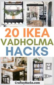This clever idea eradicates the need for a separate dining table in the kitchen, yet it doesn't feel like you're sat at the kitchen worktop for fine dining. 20 Stunning Ikea Vadholma Hacks Craftsy Hacks