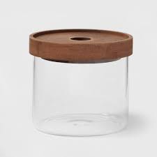 Store items and add a decorative touch with these kitchen canisters. Glass Storage Canister With Wood Lid Extra Small Threshold Target