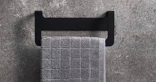 Weissenstein Barre Porte Serviette Mural En Acier Inoxydable Noir 20 Cm Sechoir Serviettes Sans Porte Serviette Mural Porte Serviette Acier Inoxydable Noir