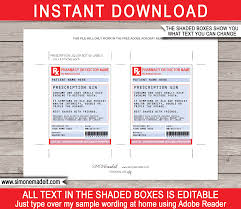 Personalize at home open the template in the free adobe reader on your laptop or computer and simply start typing over my. The Best Printable Fake Prescription Labels Perkins Website