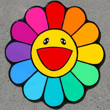 — radiating hopes for the . Takashi Murakami Flower Inspired Wall Art On Wood Popart Murakami Flower Murakami Art