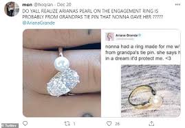 Ariana shared a photo of her engagement ring today with the caption forever n then some, along with several sweet photos of her and gomez. Ariana Grande S Fans Speculate Her Engagement Ring Pays Homage To Her Late Grandfather Daily Mail Online