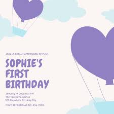 Blank 1st birthday invitation card for baby boy. Free Printable Customizable 1st Birthday Invitation Templates Canva