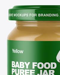 Download Clear Glass Baby Food Jar Mockup In Jar Mockups On Yellow Images Object Mockups PSD Mockup Templates