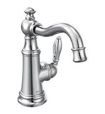 All the bathroom faucets are usually the same. Moen S42107bn Weymouth 7 7 8 One Hole High Arc Bathroom Sink Faucet With Spring Loaded Pop Up Drain Assembly With Finish Brushed Nickel