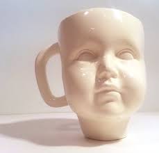 Face cupping lifts your skin dramatically but everyone is doing it wrong. Handmade Ceramic Baby Face Mug Altered Vintage Molds Create Modern Coffee Cup In Fun Colors Perfect Creepy Cute Gift Face Mug Handmade Ceramics Creepy Cute