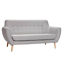 hubsch 2 zits bank grijs met houten poten mobelideen vintage einrichtungen haus deko