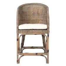 Hollis Rattan Counter Height Barstool Gray East At Main Rattan Counter Stools Wicker Counter Stools Comfortable Bar Stools