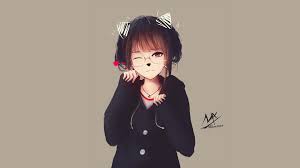 If you hate contact lenses, you can wear a patch, just the way she sometimes does. Black Hair Girl Glasses Original Anime Red Eyes Short Hair Smile Wallpaper Resolution 2560x1440 Id 1205415 Wallha Com