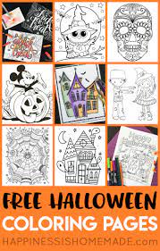Free halloween coloring pages to use in the classroom, at parties, get togethers or fun. Free Halloween Coloring Pages For Adults Kids Happiness Is Homemade