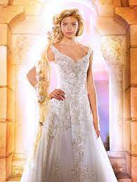 Really Feel Like A Disney Princess In One Of These Designs From Alfred Angelo Inspired Disney Wedding Dresses Wedding Dresses Illusion Neckline Wedding Dress