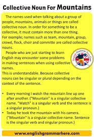 Collective Noun For Mountains Definition And Examples Collective Noun For Mountains In This Article We Will Cover The Collective Nouns Nouns Vocabulary Words