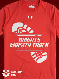 Varsity Track Custom Shirt Design Idea For K12 High School Perfect For Track And Field Compe Custom Design Shirts Team Shirt Designs Volleyball Shirt Designs