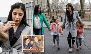 Joaquin el chapo guzman faces a mandatory life sentence after being convicted tuesday in a massive drug trafficking conspiracy. El Chapo S Wife Exits Federal Court In Brooklyn With Twins Daily Mail Online