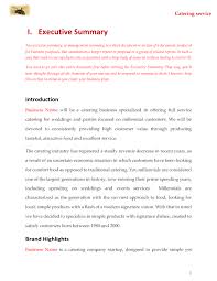 Catering Business Plan Template Sample Pages Catering Business Plans Catering Business Business Planning