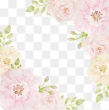 Cartoon Hand Painted Frame Corner Pink Hand Painted Flowers Clipart Borders Clipart Flower Border Png Flower Drawing Design Free Watercolor Flowers