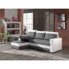 Un canapé d'angle est unmodèle de canapé ne disposant que d'un seul et unique angle positionné soit à droite soit àgauche du canapé en fonction de votre envie et surtout de la disposition du salon. Bestmobilier Portland Canape D Angle Reversible Convertible 225x145x85cm Couleur Blanc Gris Canapes Rue Du Commerce