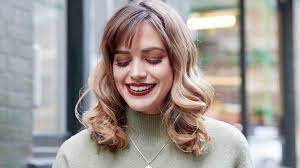 20 glamorous mid length curly hairstyles for women asymmetric side parted hairstyle. 16 Curly Hair Bangs Trending Styles To Wear In 2021