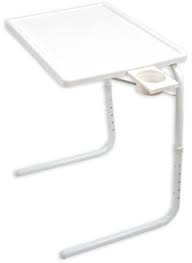 It collapses for easy storage and transport. Portable Foldable Comfortable Tv Tray Table Laptop Eating Drawing Tray Table Stand Adjustable Height Angle Tray Sliding Adjustable Cup Holder White Walmart Com Walmart Com