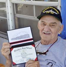 82-year-old Navy veteran receives high school diploma