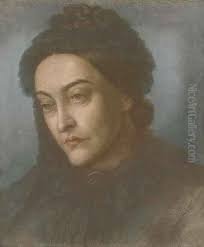Portrait of Christina Rossetti oil painting reproduction by Dante Gabriel  Rossetti