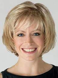 Medium Chin Length Bob Wig With Bangs Straight Synthetic Hair Wig Dula Hair In 2021 Frisuren Ab 50 Feines Haar Frisuren Feines Haar