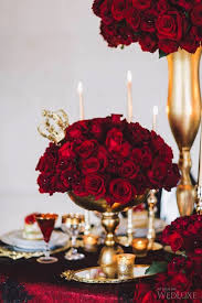 Barn wedding decor ideas purple themed wedding cakes. Red Roses Gold Vases Red Linen Le Chic Soiree Flowers Time Event Rental Group Photography By Purple Tree Red Rose Wedding Red Wedding Red Rose Bouquet