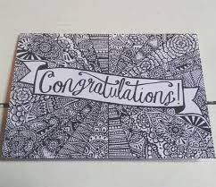 Congratulations Card A6 Greetings Card Henna Mehndi Art Mandala Zentangle Fineliner Drawing Art Print Zentangle Patterns Zentangle Drawings
