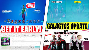 Today all it keeps telling me is to purchase or redeem a code. How To Get The Last Laugh Bundle Early Discounted Fortnite Galactus Update Tomorrow Spiderman Youtube