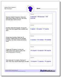 Some of the worksheets displayed are fractions word problem work for grade 1, fraction multiplication word problems, grade 1 math word problems with addition and subtraction, mixed math word problems first grade 1, word problem practice workbook, one step word problems. Year Maths Worksheets Addition Picture Inspirations Word Problems Three V1t Galleryr Grade Ideas English Free Worksheet Book Samsfriedchickenanddonuts
