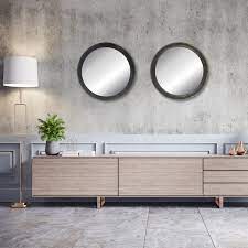 Espelho Decorativo Circle Vintage Preto Fosco 55cm Leroy Merlin