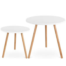 Amazon De Homfa Coffee Tables Round Side Tables Modern End Tables Occasional Tea Tables Nesting Wohnzimmertisch Runder Wohnzimmertisch Couchtisch Rund