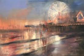 Rainbow road art walk — samo pride. Santa Monica Pier Paintings For Sale Saatchi Art
