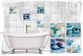 Weitere ideen zu badezimmer türkis, badezimmer, badezimmerideen. Fliesen Aufkleber Spa Wellness Kerzen Salz Turkis Grun Handtucher Bad Wc Deko Ebay