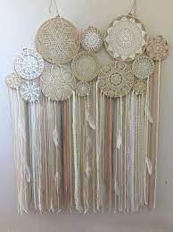 Doily Boho Dreamcatcher Multi Ring Wood Wall Decor Baby Shower Gift Boho Dec Dream Catcher Wedding Decor Dream Catcher Boho Dream Catcher Wedding